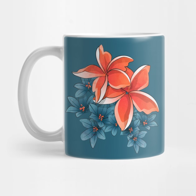 Complementary flowers // orange and blue by SelmaCardoso